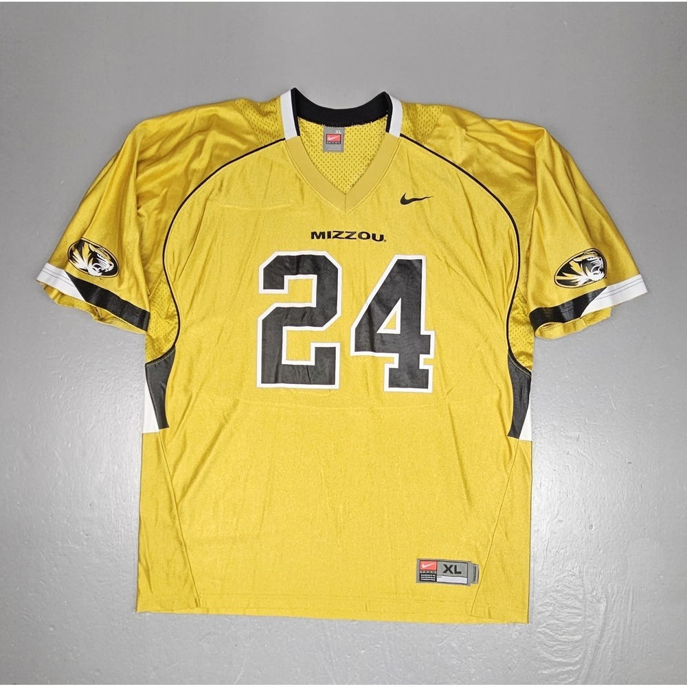 Nike Missouri Tigers Football Jersey Gold Y2K Short Sleeve Mens XL #24 SEC